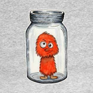 Orange Fuzz Monster in a Jar T-Shirt